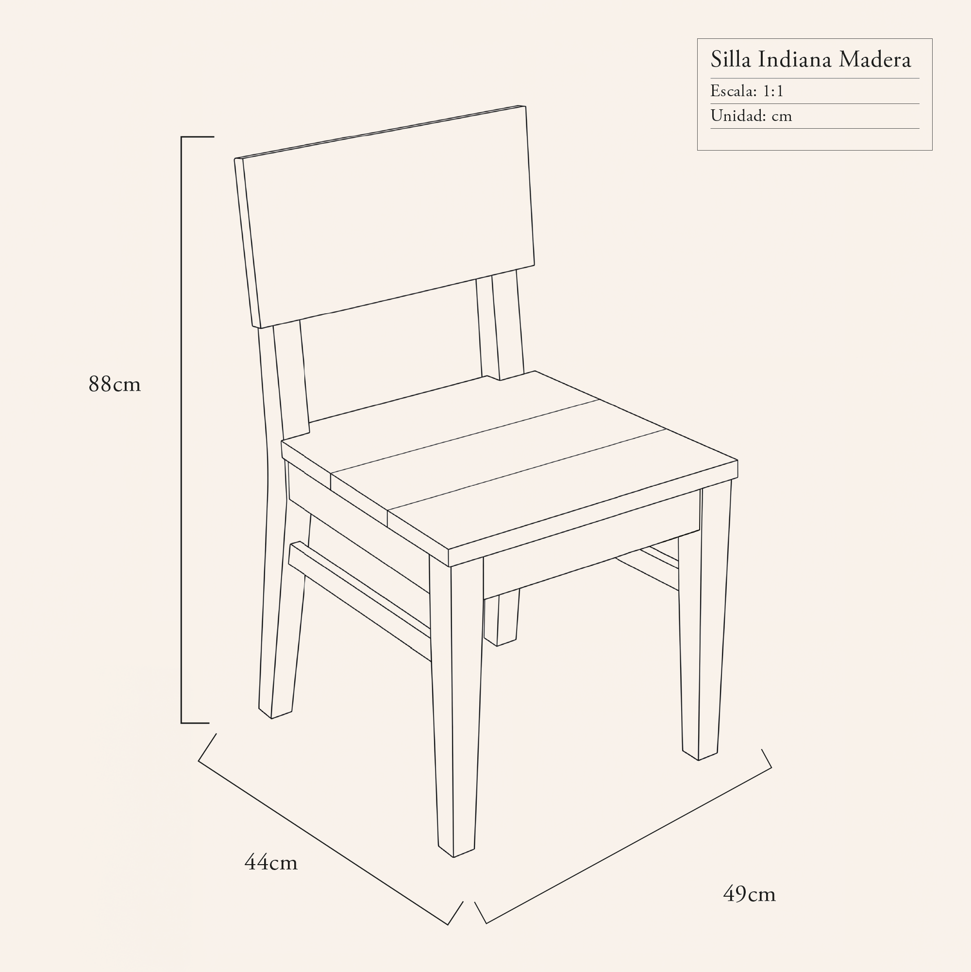Silla Indiana - Madera - Imagen 4